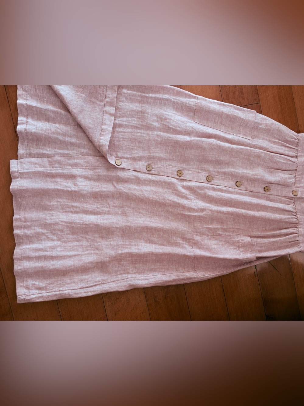 Blush Linen Button Front Maxi Dress , 6 - Picture 4 of 6